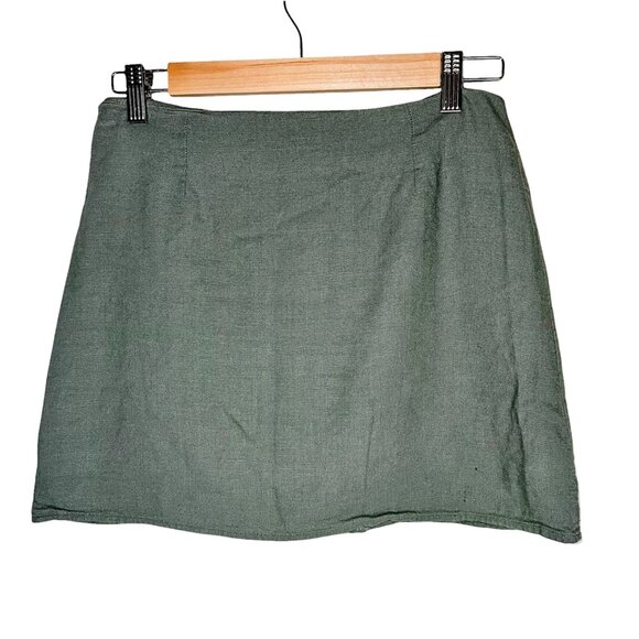 Blue Rain Mini Skirt S Linen Blend Green Blue Yellow Embroidered Size Small‎ - Picture 2 of 8